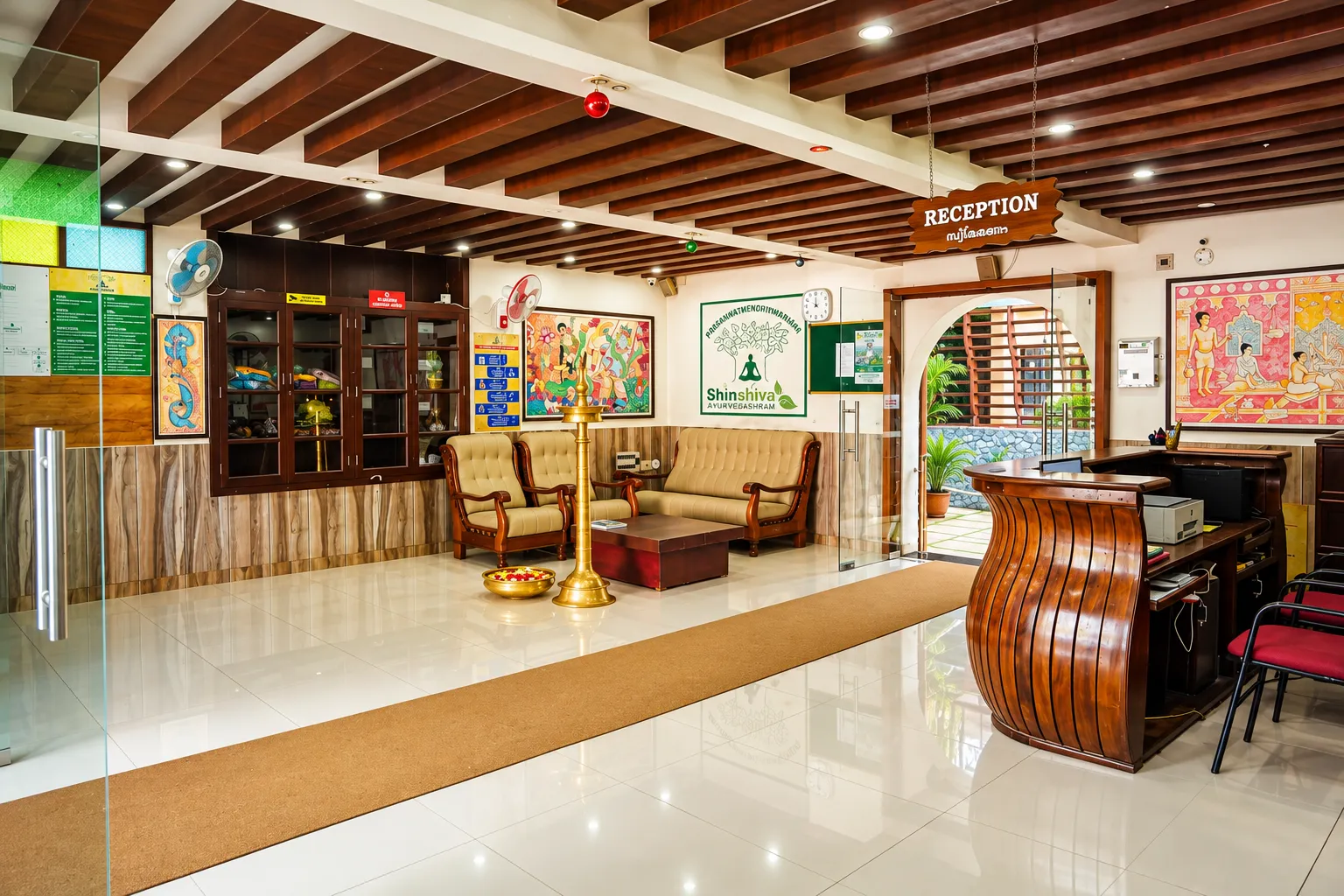 Reception area at Shinshiva Ayurvedashram